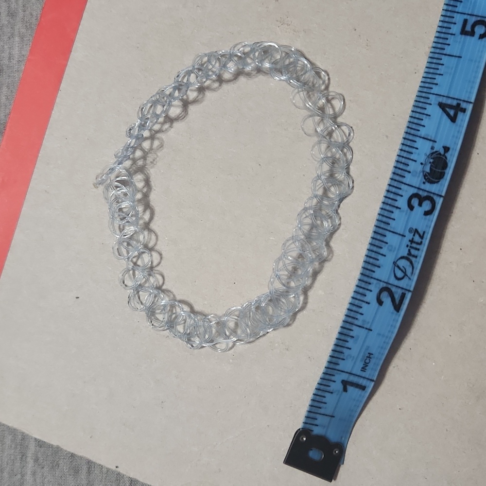 🔴 🆓️ FREE* Y2K Stretchy Jelly Baby Blue Translucent Choker Necklace Bracelet - Picture 6 of 6